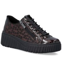 Women's patent leather sneakers crocodile brown Rieker N2555-25