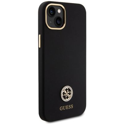 4. Guess Silicone Logo Strass 4G Case for iPhone 15 Plus / 14 Plus 6.7" - Black