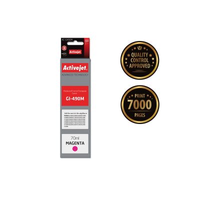 2. Activejet AC-G490M Ink (Canon GI-490M replacement; Supreme; 70 ml; 7000 pages, red)