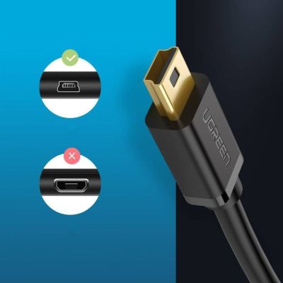 7. Ugreen USB - mini USB cable 480 Mbps 3 m US132 (black)