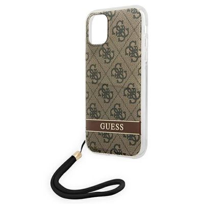 6. Guess GUOHCN61H4STW iPhone 11 brown/brown hardcase 4G Print Strap