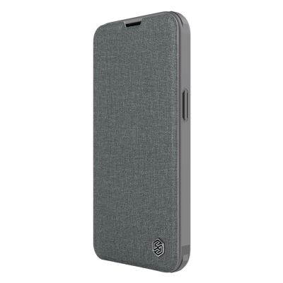 6. Nillkin Qin Cloth Pro Case Case for iPhone 14 Plus Camera Cover Holster Cover Flip Case Gray