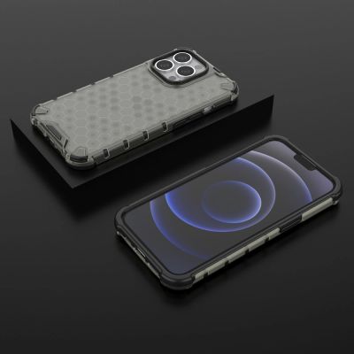 13. Honeycomb Case armor cover with TPU Bumper for iPhone 13 Pro black