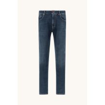 Paul&Shark Red Rivet five-pocket men's jeans in mid-navy denim (15314100-J02)