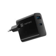 NATEC CHARGER RIBERA GAN 1X USB-A + 1X USB-C 45W BLACK NUC-2143