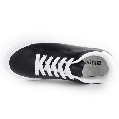 4. Black eco-leather low-top sneakers on the platform Big Star TT274927