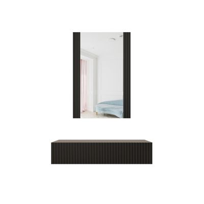 2. Dressing table with mirror PAFOS 80x41.6x100 black matt