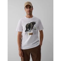 Men's regular printed T-shirt 4F 4FKAW26TTSHM4473-11S