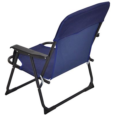 5. FOLDING TOURIST AND BEACH CHAIR WITH ARMRESTS 52X54X26/66CM BLUE
