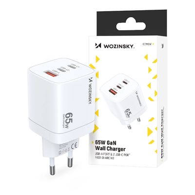 4. Wozinsky CGWCW 65W GaN Wall Charger USB-A / 2 x USB-C - White