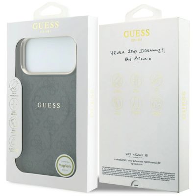 8. Guess Embossed 4G Classic MagSafe Case for iPhone 17 Pro Max / 18 Pro Max - Black