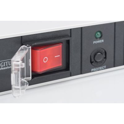 4. Digitus PDU 19" Rackmount Power Strip, 7x Schuko sockets, 2.0m, 1x Unischuko plug, 16A, on/off, overload protection, aluminum profile