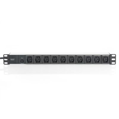 3. Digitus PDU 19" Rackmount Power Strip, 10x C13 sockets, 2.0m, 1x C14 plug, 10A, overload protection, aluminum profile