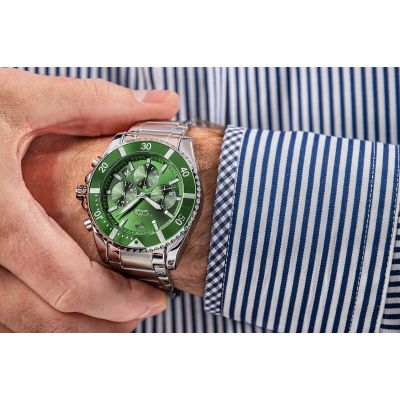 4. Men's Watch Giewont Chronograph Sapphire Silver Green GW3970-B8