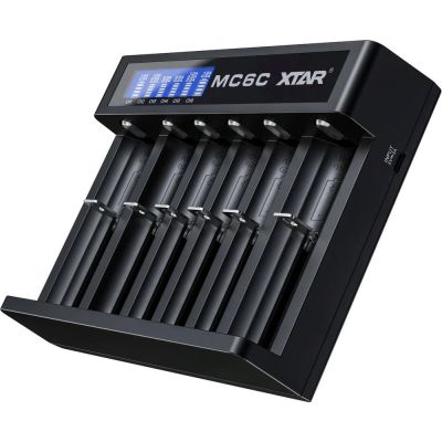 7. XTAR CHARGER FOR CYLINDRICAL LI-ION 18650 BATTERIES - 6 CHANNELS MC6C