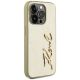 4. Karl Lagerfeld Wrinkled Metal Signature iPhone 15 Pro Case - Gold
