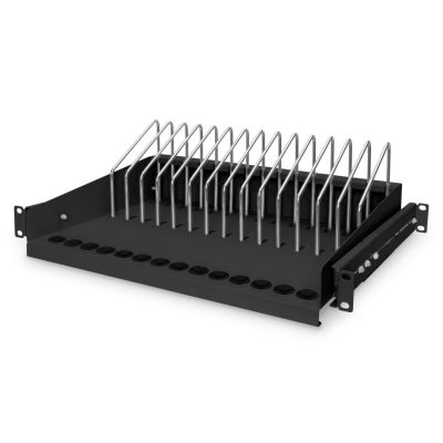 19" 4.5U 340mm pull-out shelf for tablets, laptops, smartphones, RAL 9005