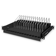 19" 4.5U 340mm pull-out shelf for tablets, laptops, smartphones, RAL 9005