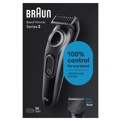 4. Braun BeardTrimmer 3 BT3400 Beard Trimmer Battery 20 1 cm Black