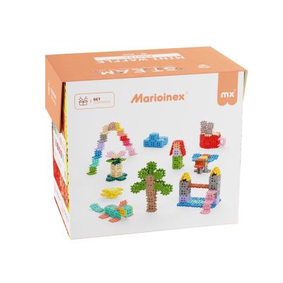 2. Marioinex Mini Waffle building blocks, 300 pieces, pastel