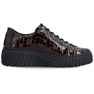 2. Women's patent leather sneakers crocodile brown Rieker N2555-25