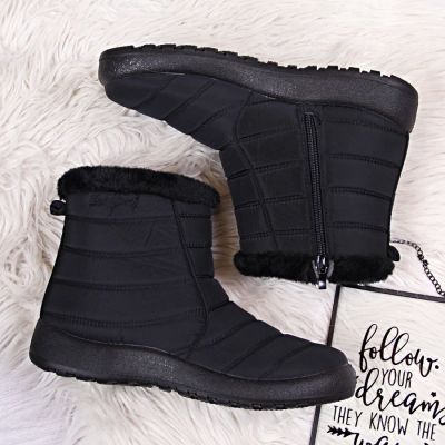 15. NEWS W EVE181A waterproof zipper snow boots black 