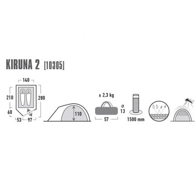 6. High Peak Kiruna 2 tent 10305