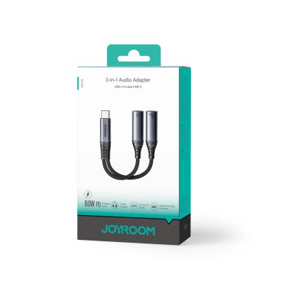 5. Joyroom SY-C03 USB-C to 2x USB-C 2in1 DAC adapter - black