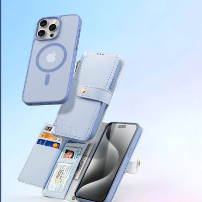 5. Dux Ducis Lawa Leather Case for iPhone 15 Pro - Blue