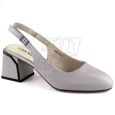 Vinceza W JAN272 gray leather sandals