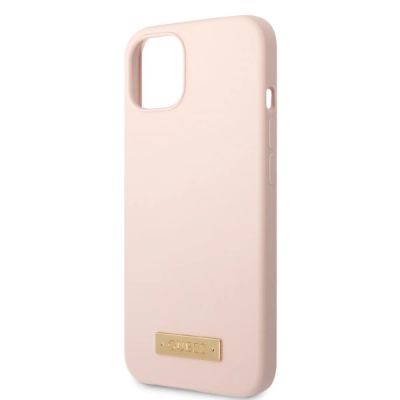 6. Guess GUHMP13MSBPLP iPhone 13 6.1" pink/pink hard case Silicone Logo Plate MagSafe
