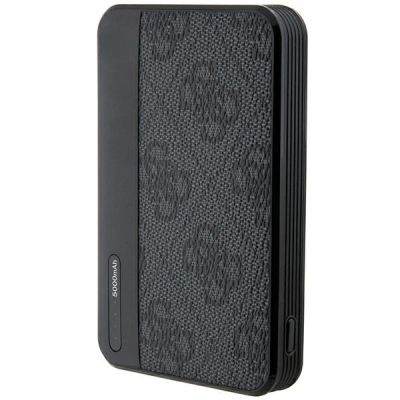 5. Guess Powerbank 15W GUPB5LP4GEGK 5000mAh black/black 4G Leather Metal Logo