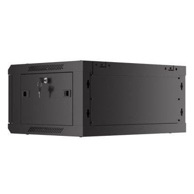13. WALL-HUNG RACK CABINET 19" 4U 600X450 BLACK PERFORATED DOOR LANBERG (FLAT PACK)