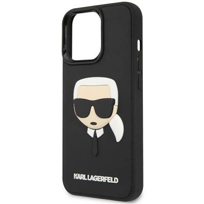 6. Karl Lagerfeld KLHCP14LKH3DBK iPhone 14 Pro 6.1 "black / black hardcase 3D Rubber Karl`s Head