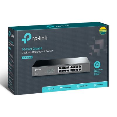 4. TP-Link TL-SG1016D(UN) Network Switch Unmanaged L2 Gigabit Ethernet (10/100/1000) Black