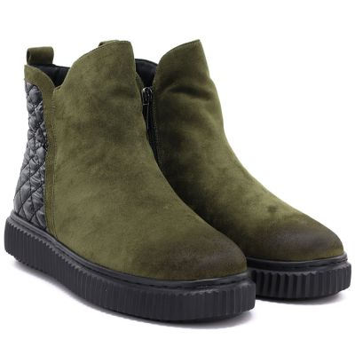 4. Women's insulated green ankle boots Potocki Z25-JE19365