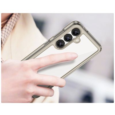 7. Outer Space Case with Gel Frame for Samsung Galaxy S25 - Clear Black