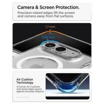 13. Spigen Ultra Hybrid Pro MagSafe Case for iPhone Duo - Clear and White