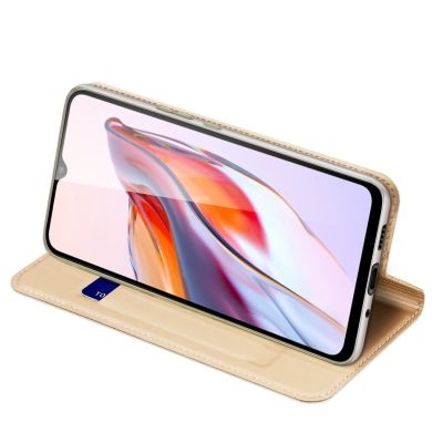 6. Dux Ducis Skin Pro Case For Xiaomi Redmi 11A / Poco C55 / Redmi 12C Cover Flip Card Wallet Stand Gold