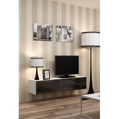 TV cabinet VIGO '140' 30/140/40 white/black gloss