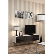 TV cabinet VIGO '140' 30/140/40 white/black gloss