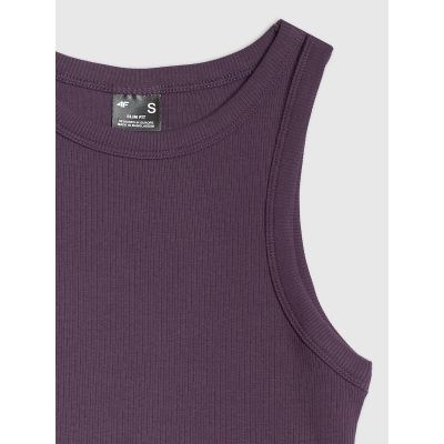 7. Women's slim ribbed knit top 4F 4FRAW25TSLEF310-50S