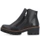 3. Women's leather ankle boots with a block heel, black, Rieker 79254-00