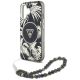 5. Guess Palm Trees Triangle Pearl Strap MagSafe case for iPhone 16 black
