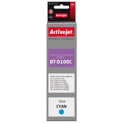 Activejet AB-D100C Ink Bottle (Brother BT-D100C replacement; Supreme; 50 ml; blue)