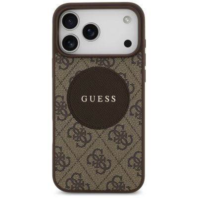 3. Guess 4G Circle Classic Logo MagSafe case for iPhone 17 Pro Max - brown