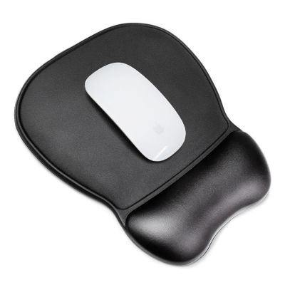 3. Wozinsky Ergonomic Mouse Pad with Wrist Cushion, Gel, Eco-Leather, Large, Anti-Slip - Black