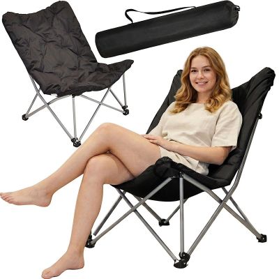 4. HIGH DELUXE CAMPING CHAIR WITH CUSHION ANTHRACITE REDCLIFFS