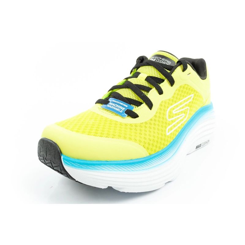 3. Skechers Max Cushioning Men's Lightweight Lime Running Shoes