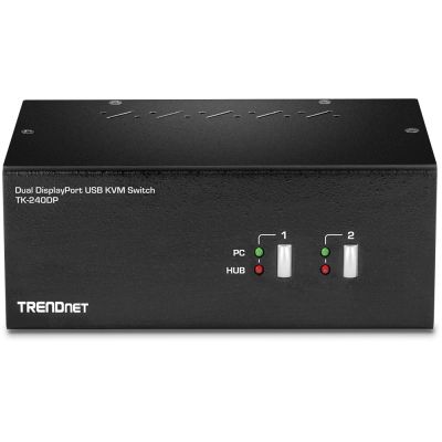 3. TRENDnet 2-Port DisplayPort KVM Switch with USB 2.0 Audio Hub